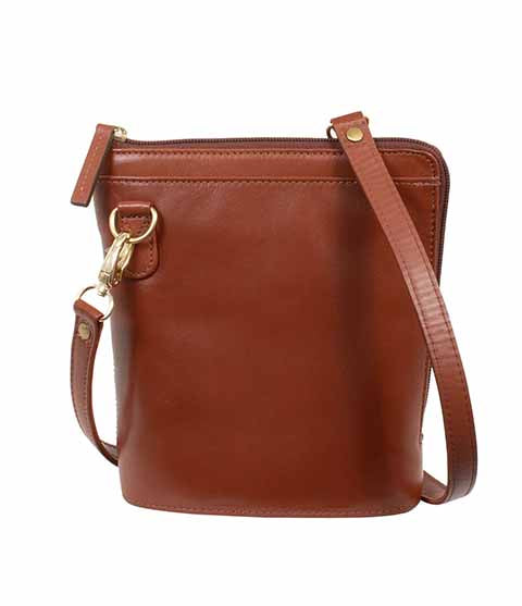 SCULLY: Unique 3/4 Side Zip Leather Crossbody Purse