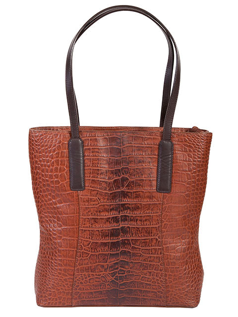 SCULLY: Crocodile Work Satchel Bag