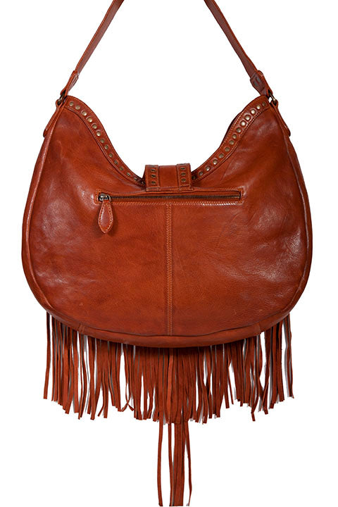 SCULLY: Leather Fringed Saddle Bag