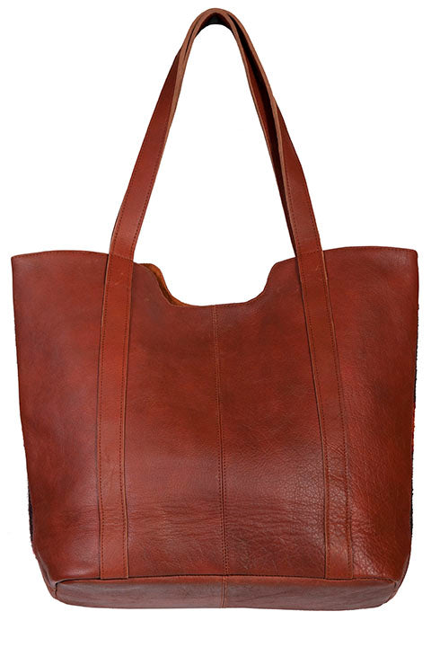 SCULLY: Aztec Printed Saddle Blanket and Leather Tote Bag