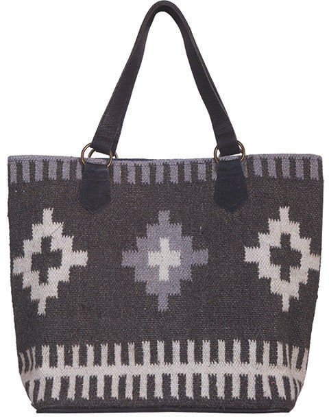 SCULLY: Grey Woven Tote Bag