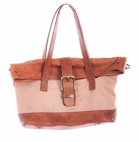 SCULLY: Canvas & Leather Trim Hand Bag