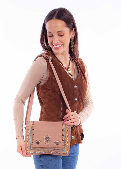 SCULLY: Embroidered Leather Mini Bag