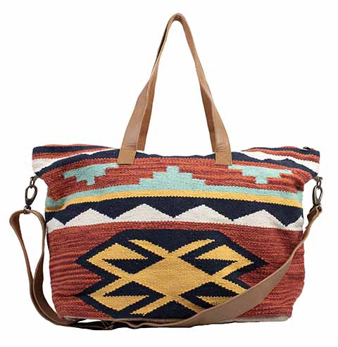 SCULLY: Red Saddle Blanket Shoulder Bag