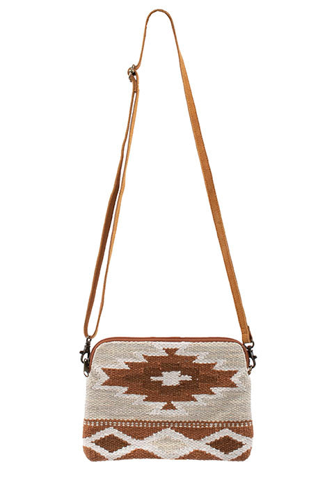 SCULLY: Creme Aztec Saddle Blanket Cross Body Purse