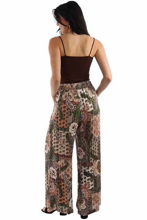 Scully- Women's Paisley and Roses Palazzo Pants