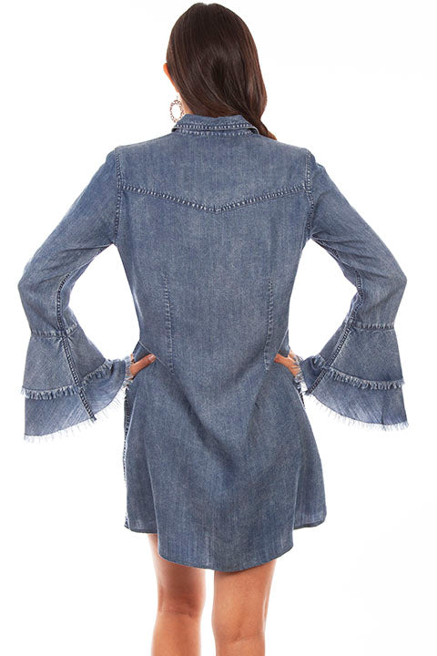 SCULLY: Women's Bell Sleeve Denim Dress