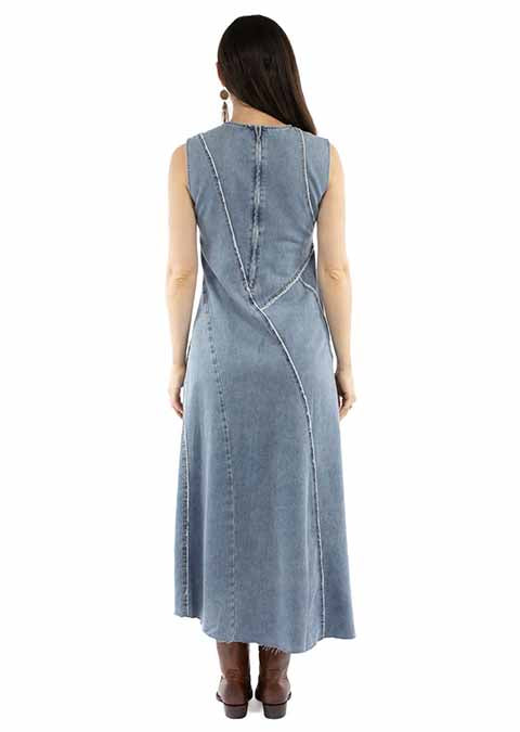 SCULLY: Women's Raw Edged Paneled Maxi Dress