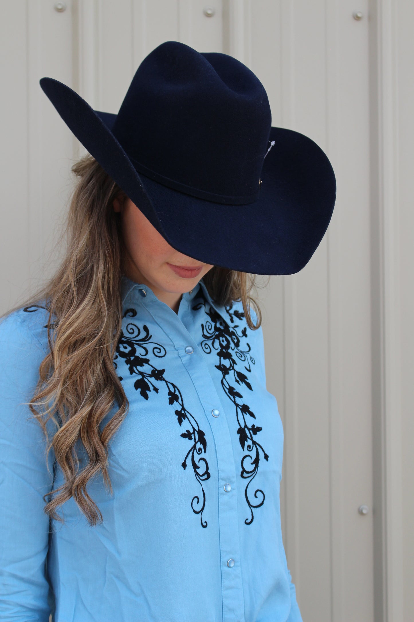 ROPER WOMENS LONG SLEEVE SNAP POLY TWILL RETRO SHIRT WESTERN SHIRT