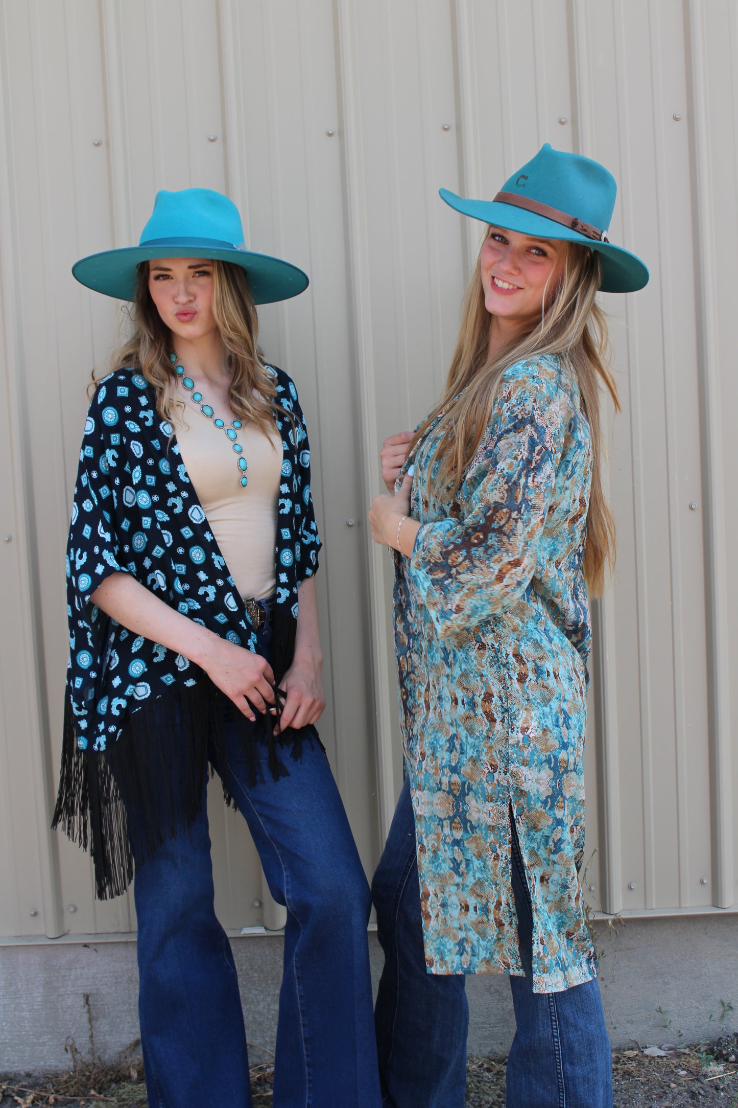 ROPER WOMENS POLY TEAL SNAKE PRINT KIMONO CARDIGAN