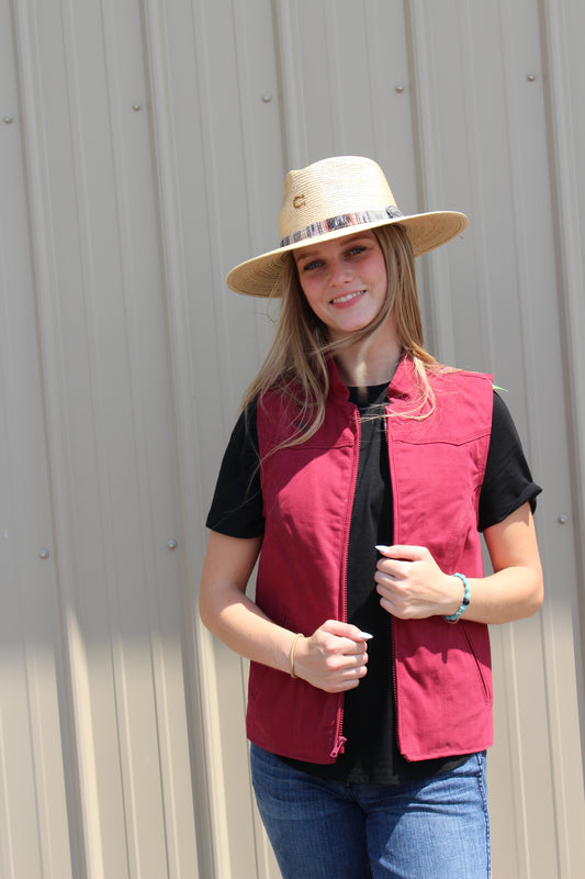 WYOMING TRADERS WOMEN'S CALAMITY CONCEALED CARRY VEST CRANBERRY