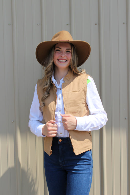 WYOMING TRADERS WOMEN'S CALAMITY CONCEALED CARRY VEST TAN