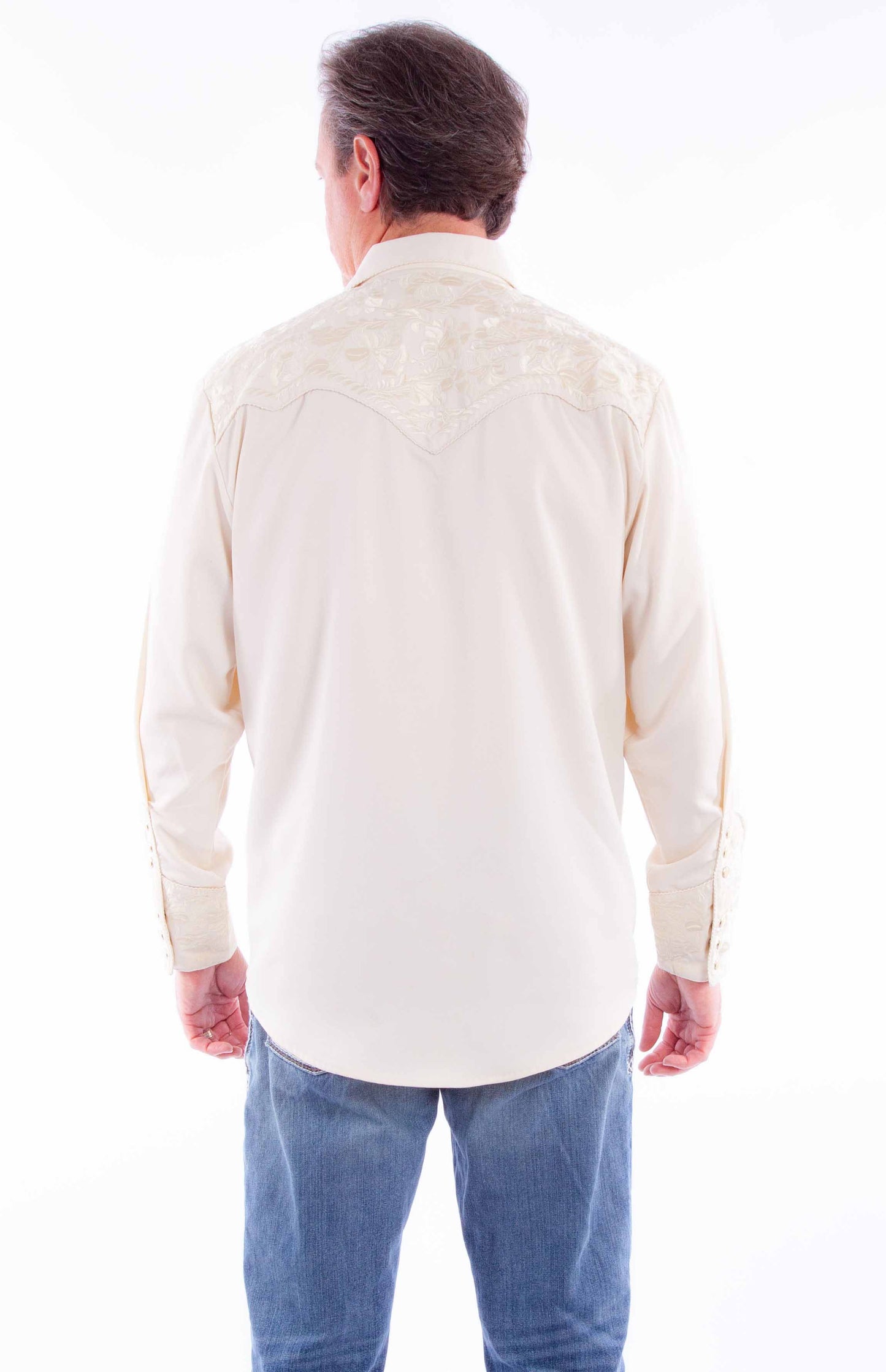 SCULLY FLORAL TOOLED EMBROIDERY SHIRT - Ivory