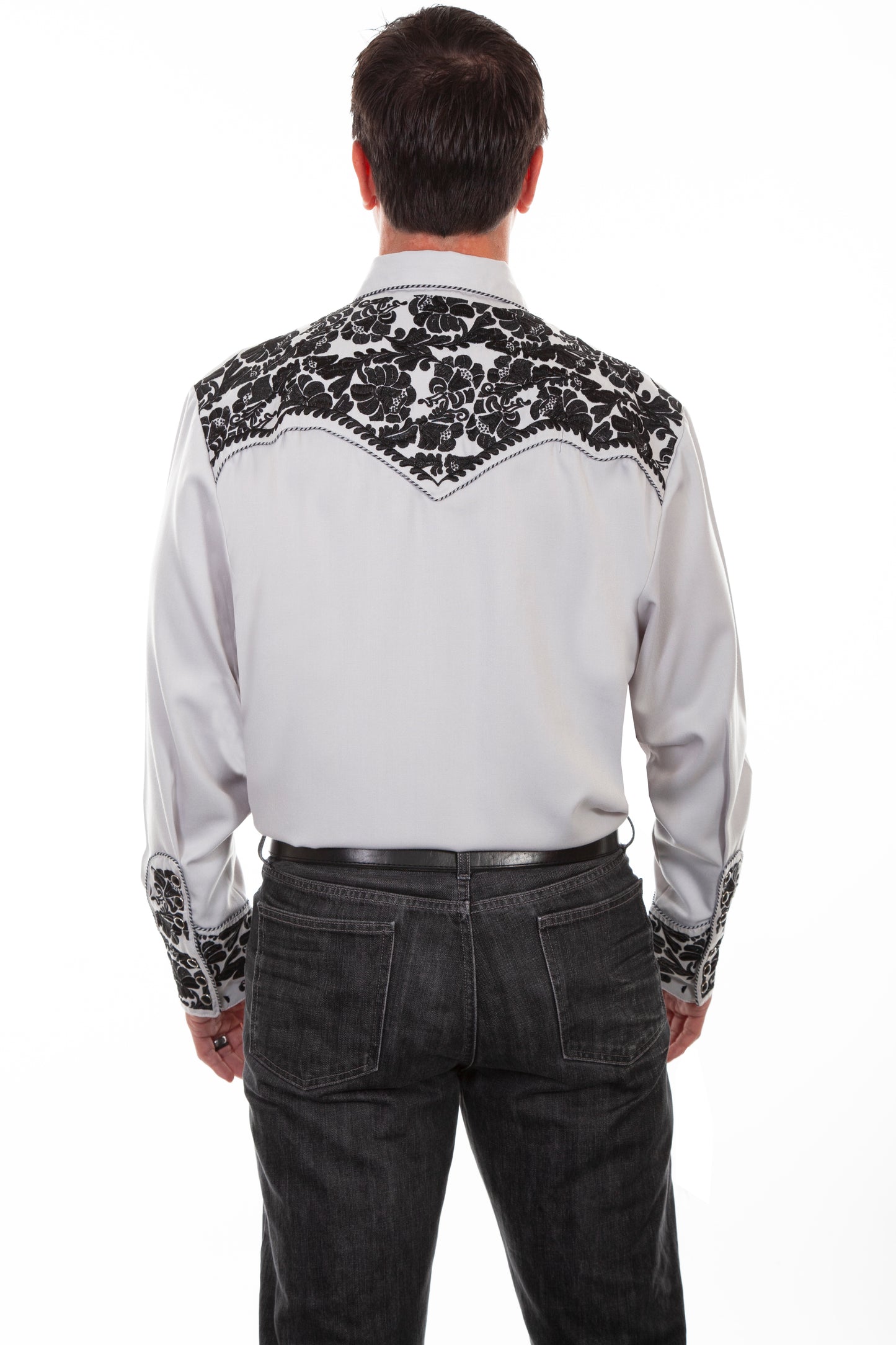SCULLY FLORAL TOOLED EMBROIDERY SHIRT - Steel