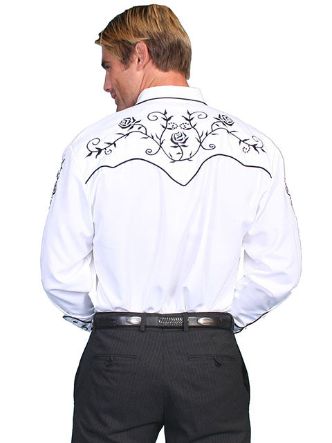 SCULLY ROSE EMBROIDERY SHIRT- White and Black