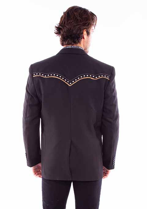 SCULLY- Men's Blazer With Diamond Yoke