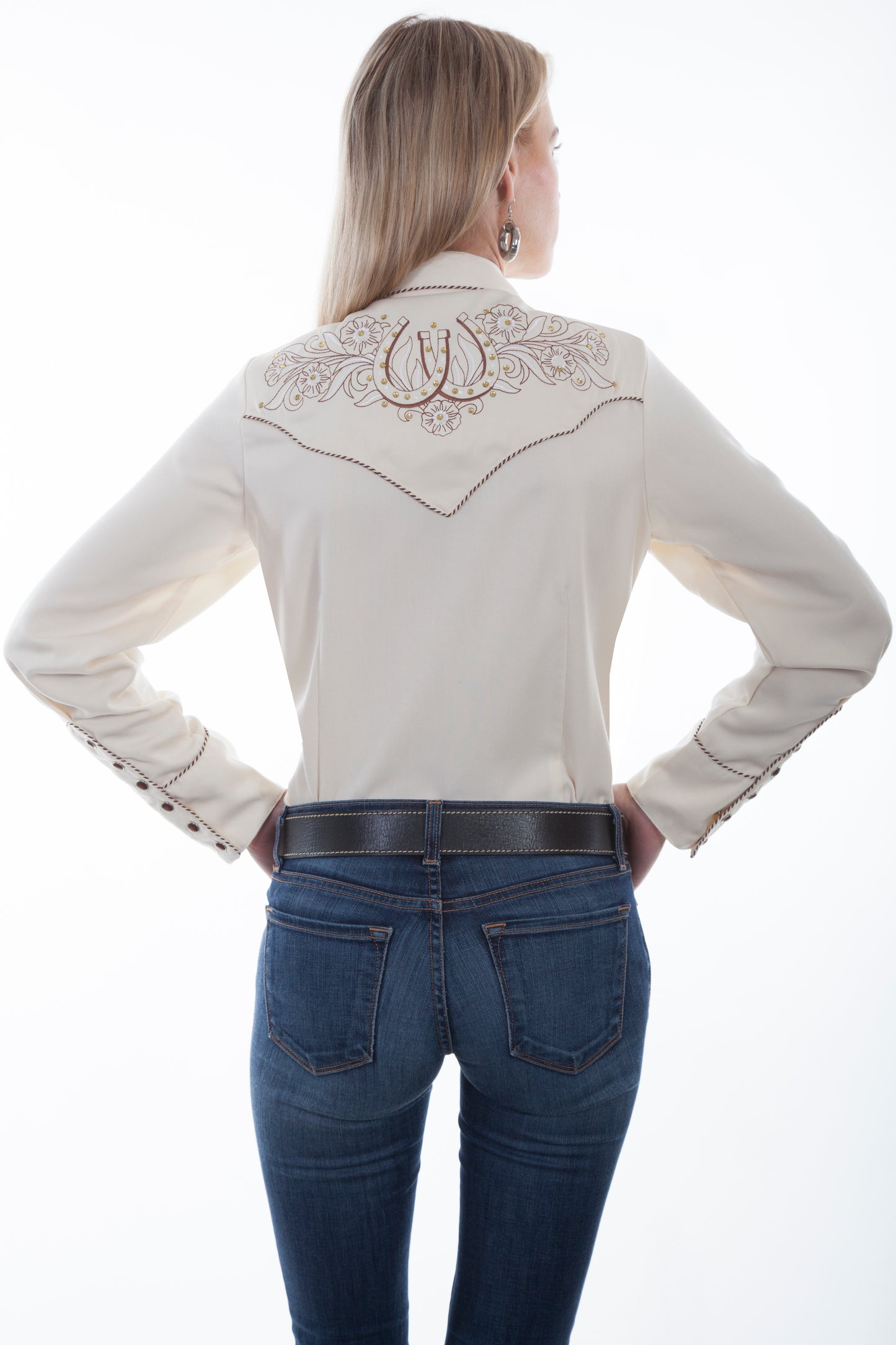 SCULLY HORSE SHOE FLOWERS & STONES BLOUSE