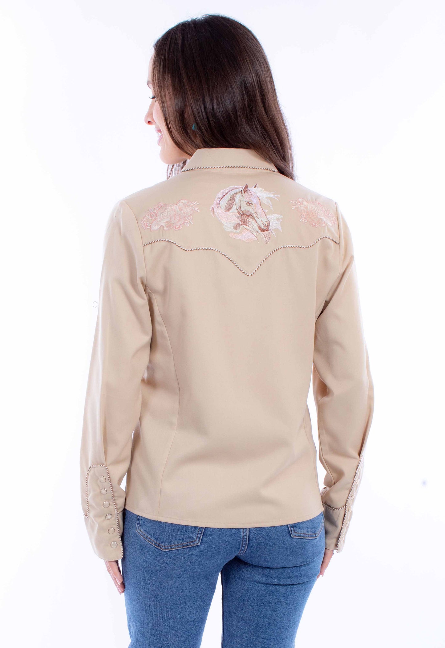 SCULLY LADIES HORSE/ROSE EMB.BLOUSE