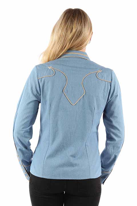 SCULLY- Women's Denim and Cream Arrows Button Down