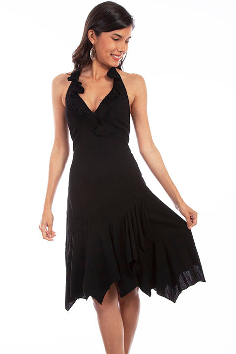 SCULLY- Women's Ruffled halter Top Dress