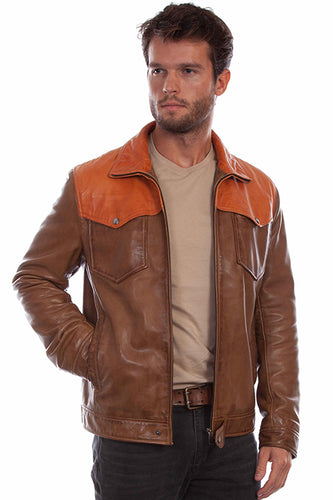 Scully Men's Two-Toned Leather Jacket