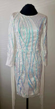 Load image into Gallery viewer, Fringe White Sequin Dress (Holographic Sequins)