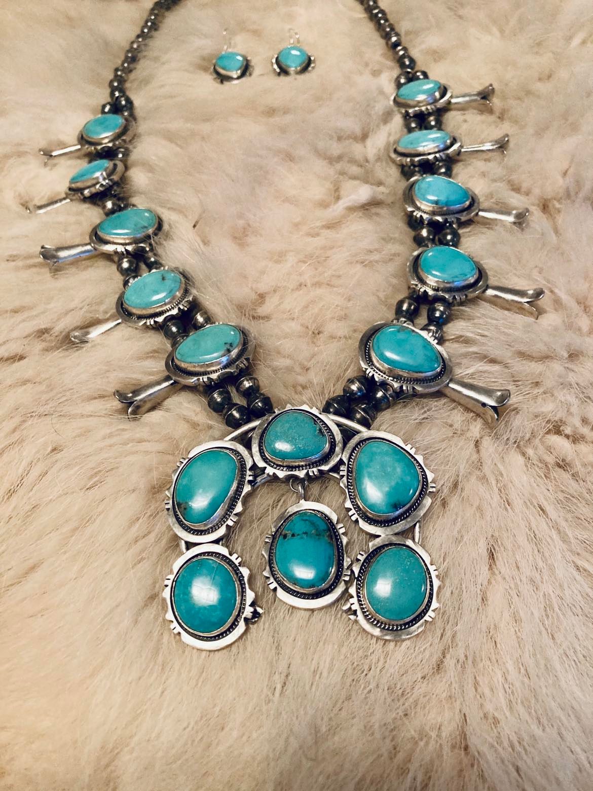 Squash Blossom and Naja Necklace with Earrings