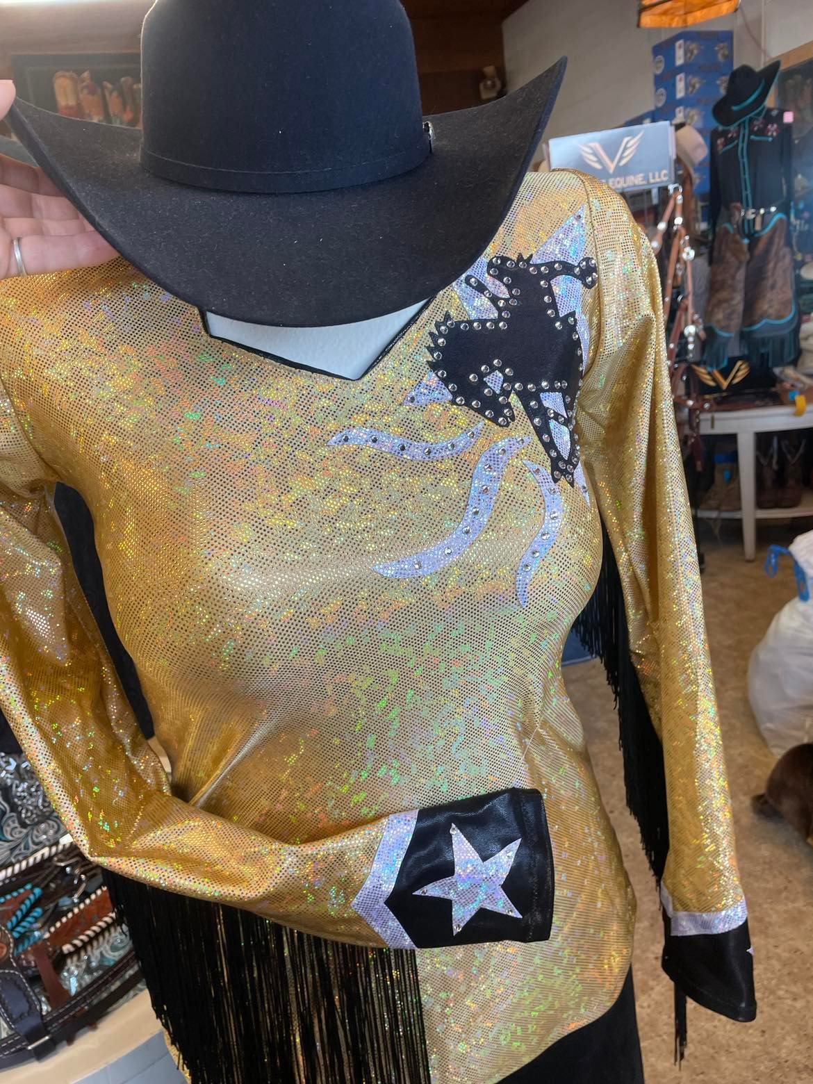 Horse Feathurs: Custom Rhinstone Bucking Horse Shirt