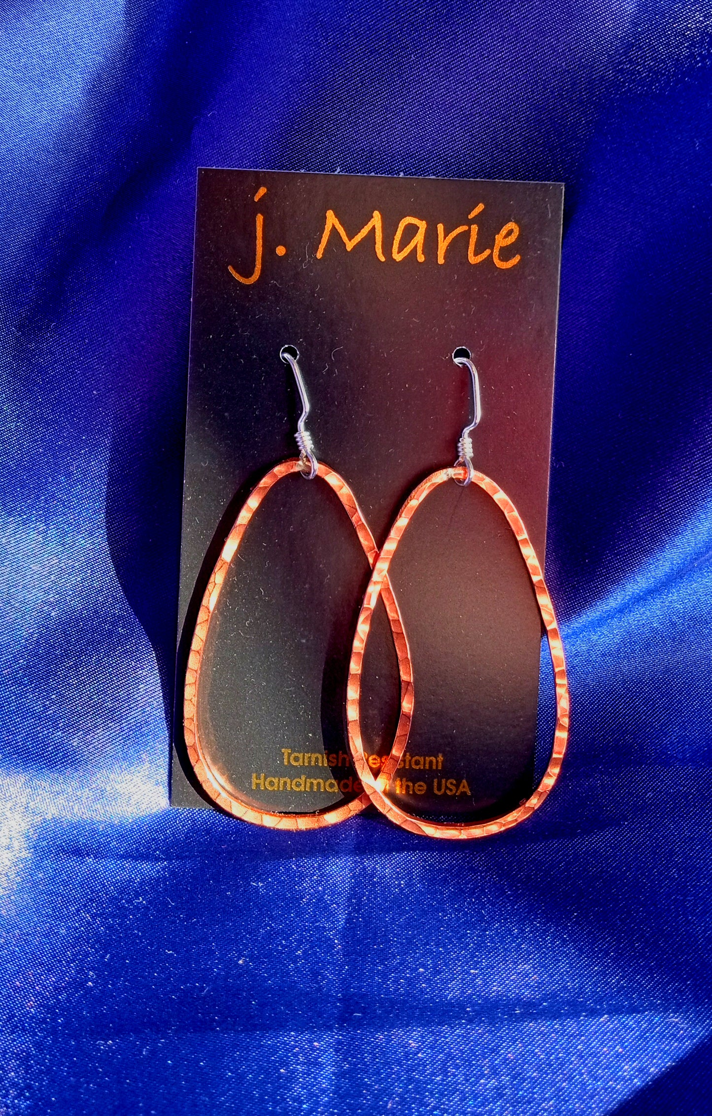 Oval Hammered Copper Earrings