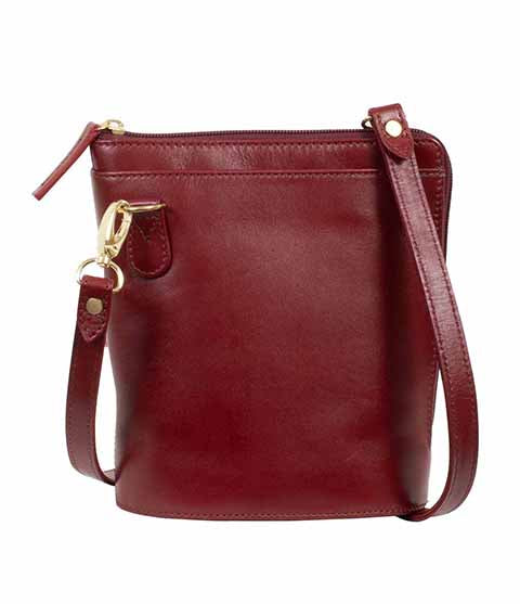 SCULLY: Unique 3/4 Side Zip Leather Crossbody Purse