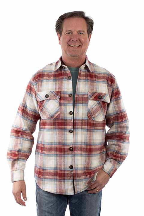 SCULLY: Men's Flannel Plaid Button Down Shacket