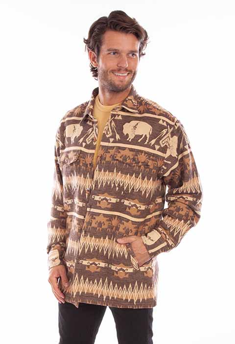 SCULLY: Men's Aztec Buffalo Shacket