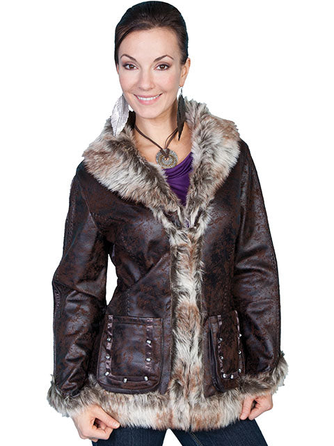 SCULLY: Women's Mottled Fur Shearing Jacket