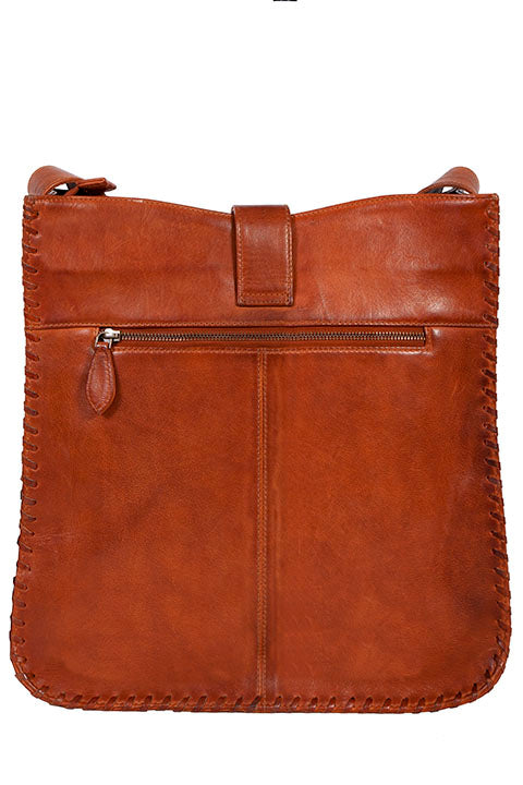 SCULLY: Leather Whip-Stitched Tassel Bag