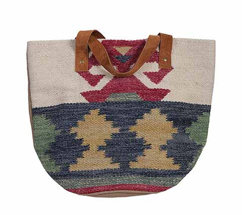 SCULLY: Quilted Suede and Canvas Tote Bag
