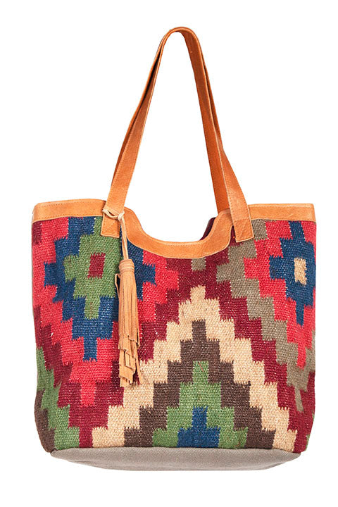 SCULLY: Aztec Saddle Blanket Tote Bag