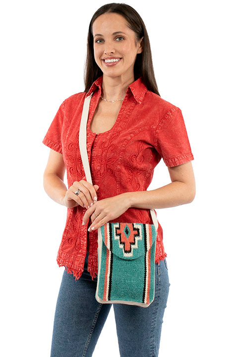 SCULLY: Turquoise Mini Saddle Blanket Purse