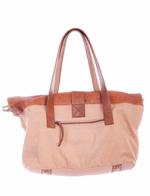 SCULLY: Canvas & Leather Trim Hand Bag