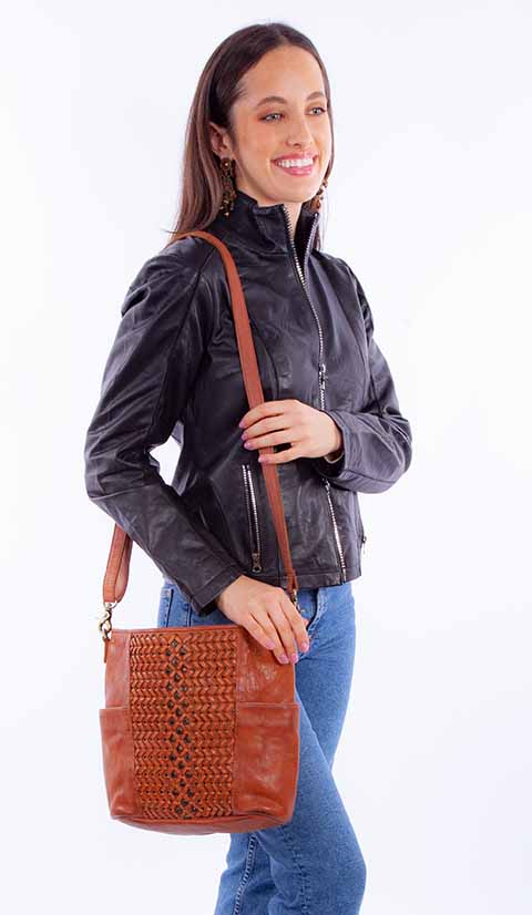 SCULLY: Western Woven Leather Purse