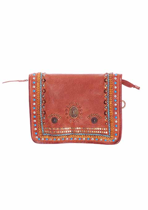 SCULLY: Embroidered Leather Mini Bag