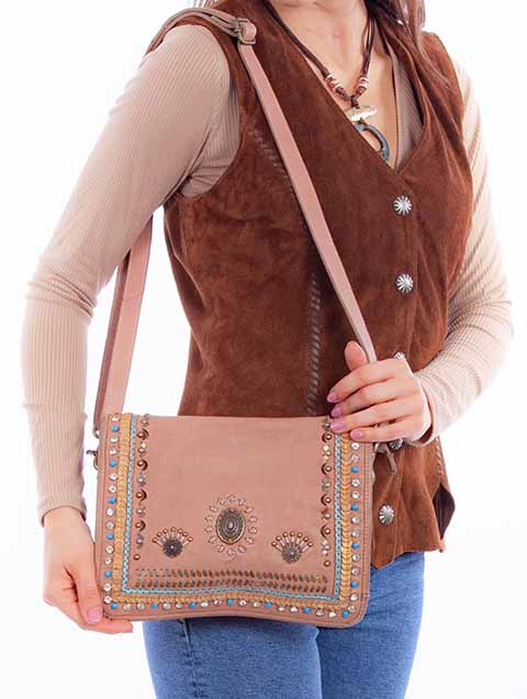 SCULLY: Embroidered Leather Mini Bag