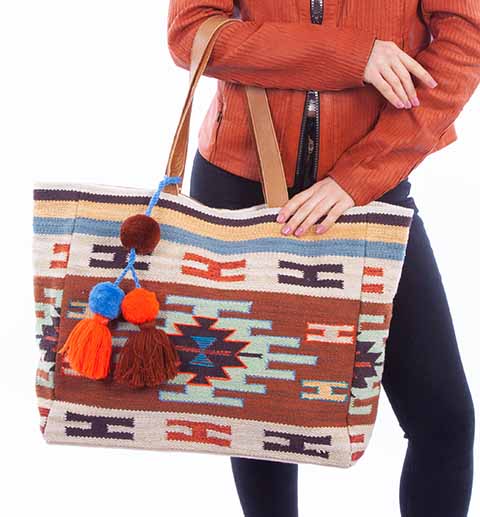SCULLY: Southwest Wool Saddle Blanket Weekend Bag