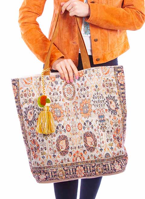 SCULLY: Floral Canvas Shopping Tote