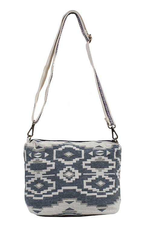 SCULLY: Black and White Aztec Cross Body Purse