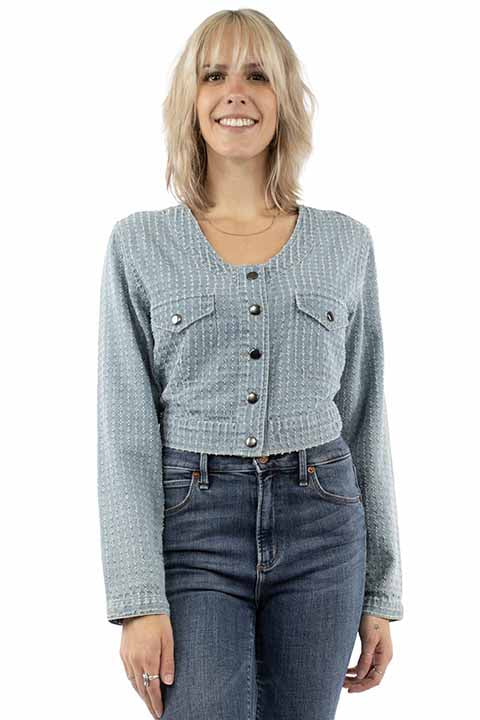 SCULLY: Ladies Baby Blue Mini Jacket