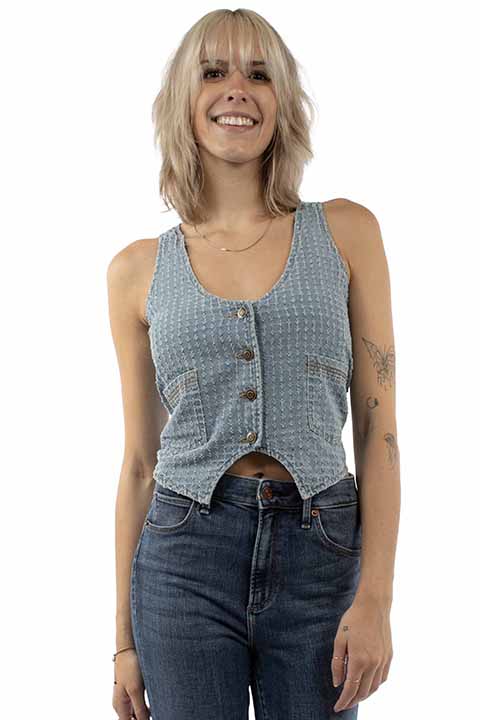 SCULLY: Ladies Baby Blue Vest
