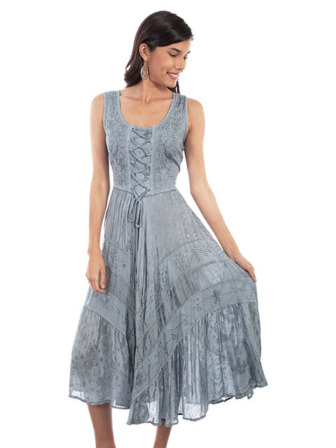 SCULLY: Women's Lace-Up Front Perfect Flowy Sun Dress (SO MANY COLORS)