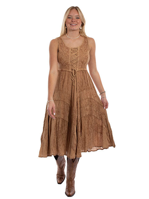SCULLY: Women's Lace-Up Front Perfect Flowy Sun Dress (SO MANY COLORS)