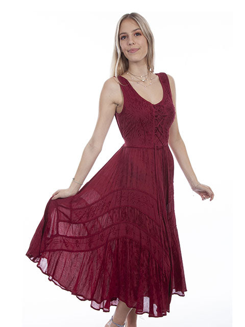 SCULLY: Women's Lace-Up Front Perfect Flowy Sun Dress (SO MANY COLORS)