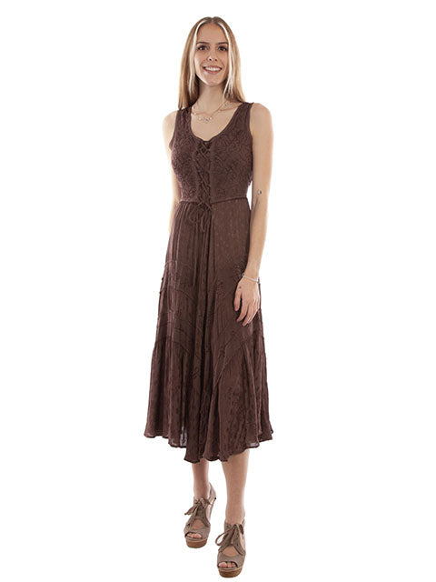 SCULLY: Women's Lace-Up Front Perfect Flowy Sun Dress (SO MANY COLORS)